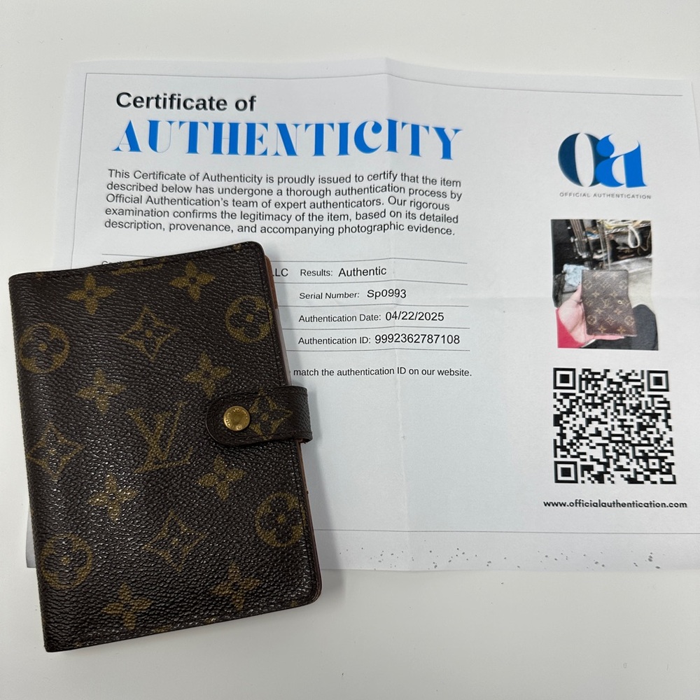Louis Vuitton Authentic Notebook Cover Monogram Canvas Agenda
